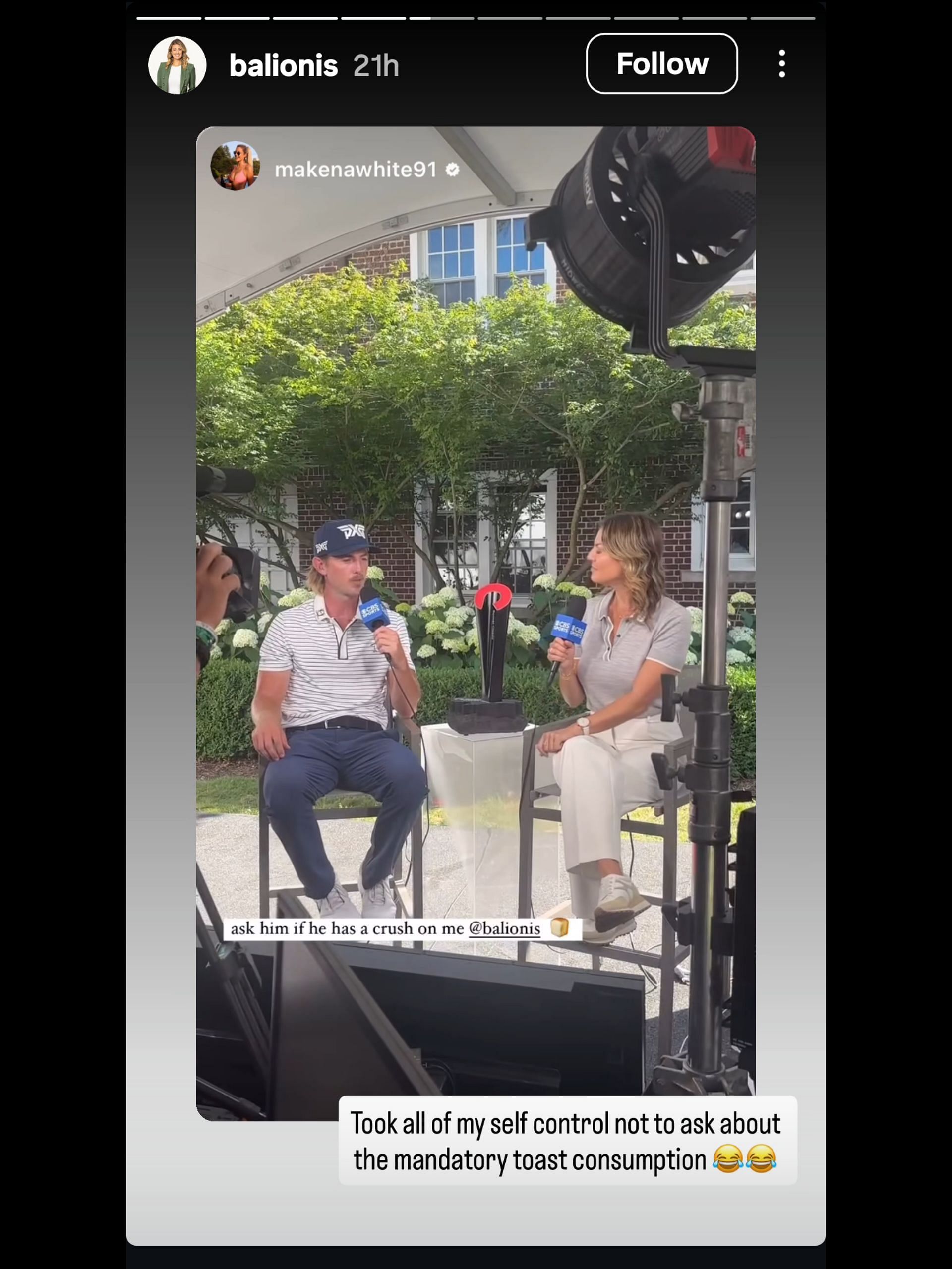 Screenshot from Balionis' Instagram story - IG@balionis